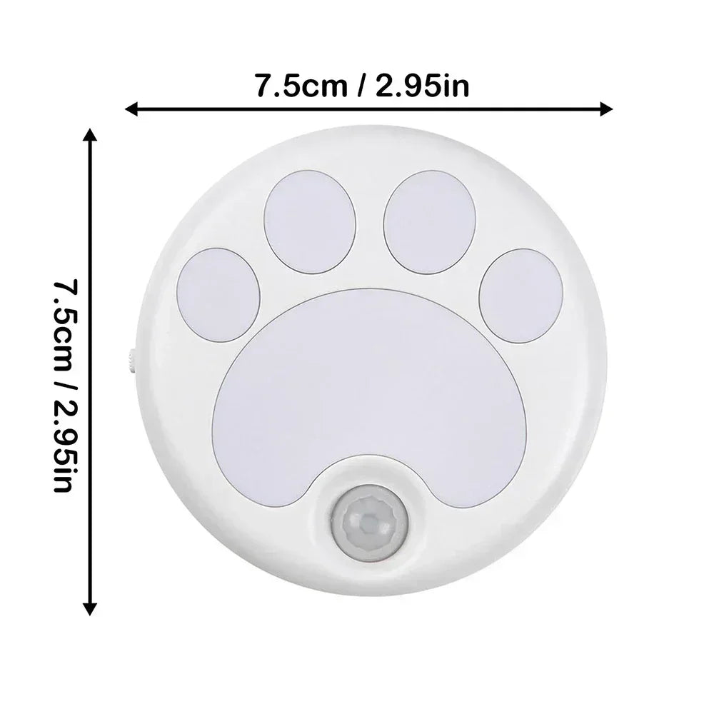 Veilleuse Patte de Chat Détecteur de Mouvement USB Rechargeable