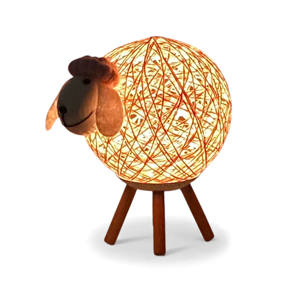 Veilleuse Mouton sur Pieds Bois - Douce Lumière pour Enfants