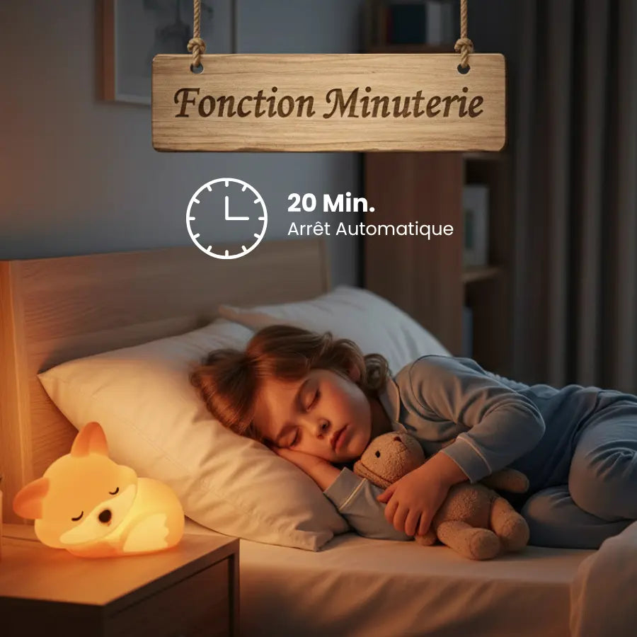 Veilleuse en Forme de Renard qui Dort Tactile
