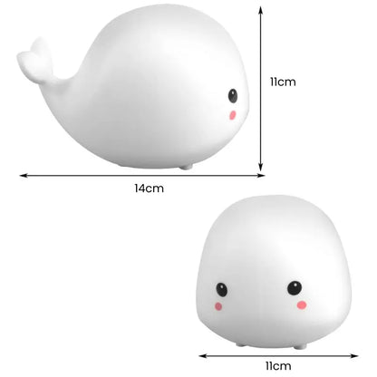 Veilleuse Baleine en Silicone et Tactile avec Minuterie