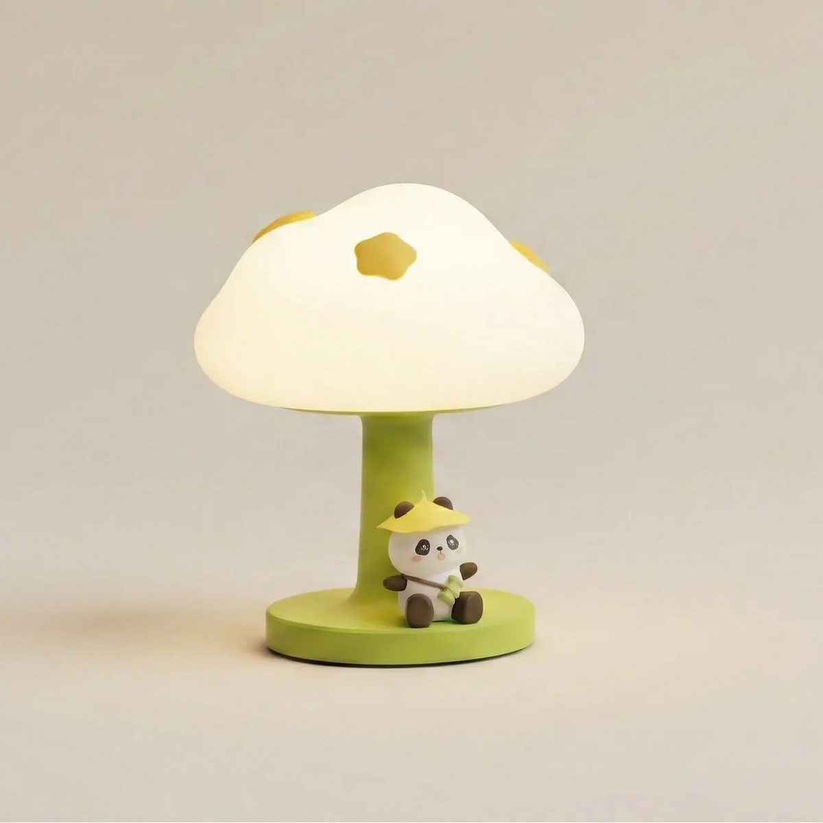 Veilleuse Nuage et Panda en Silicone en forme de Champignon