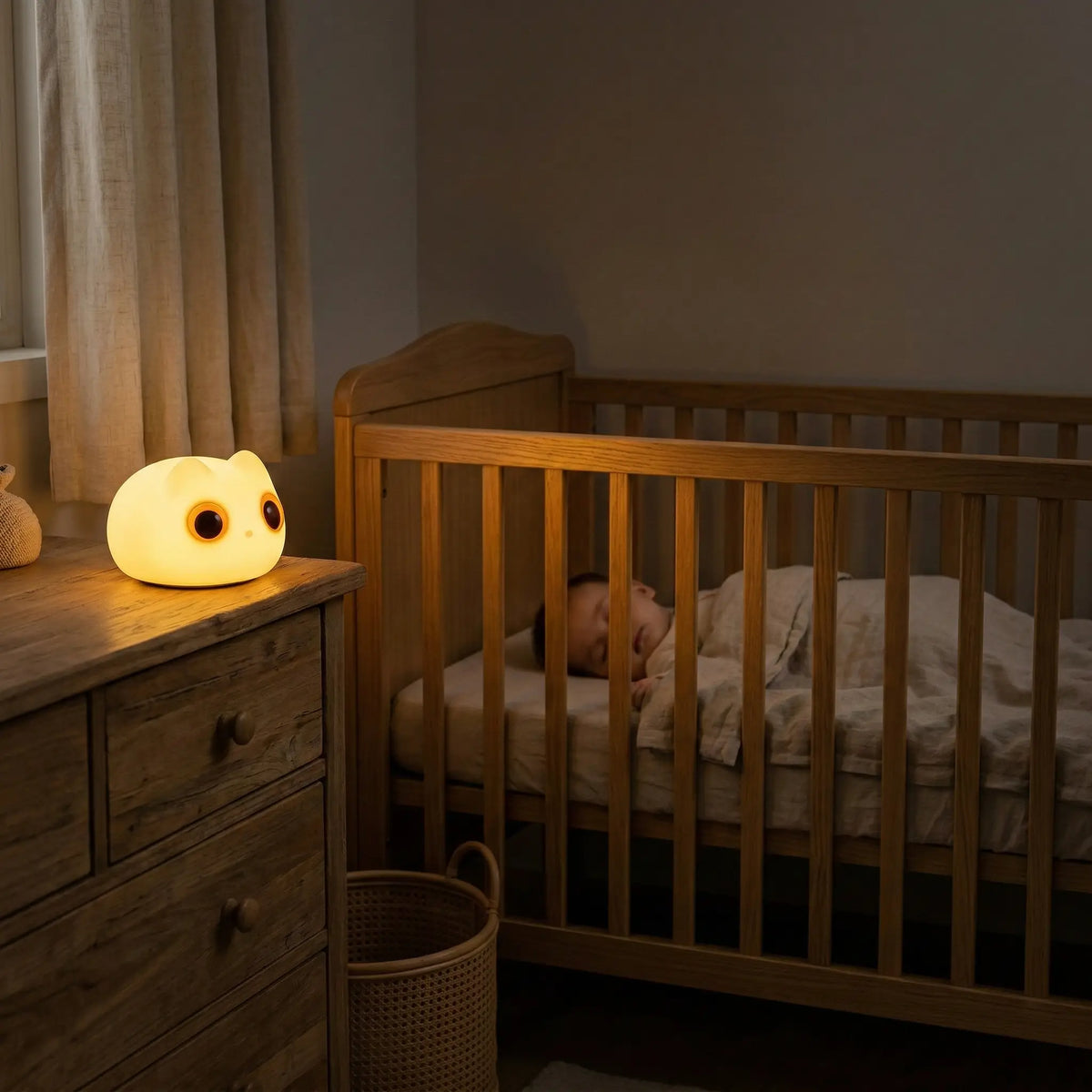 Veilleuse Chat Grand Œil en Silicone