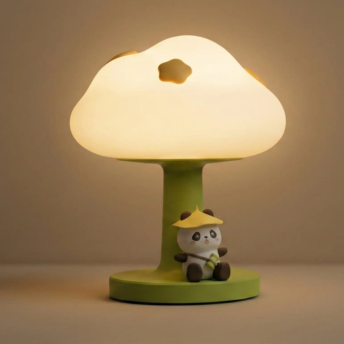 Veilleuse Nuage et Panda en Silicone en forme de Champignon