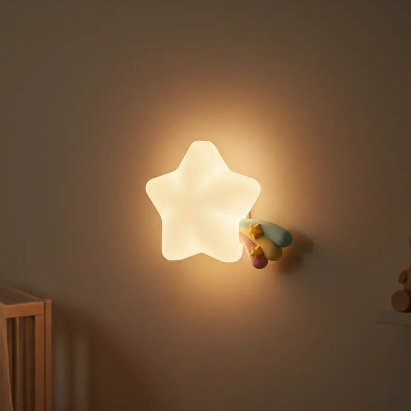 Veilleuse Applique Murale Étoile avec Animaux Mignon