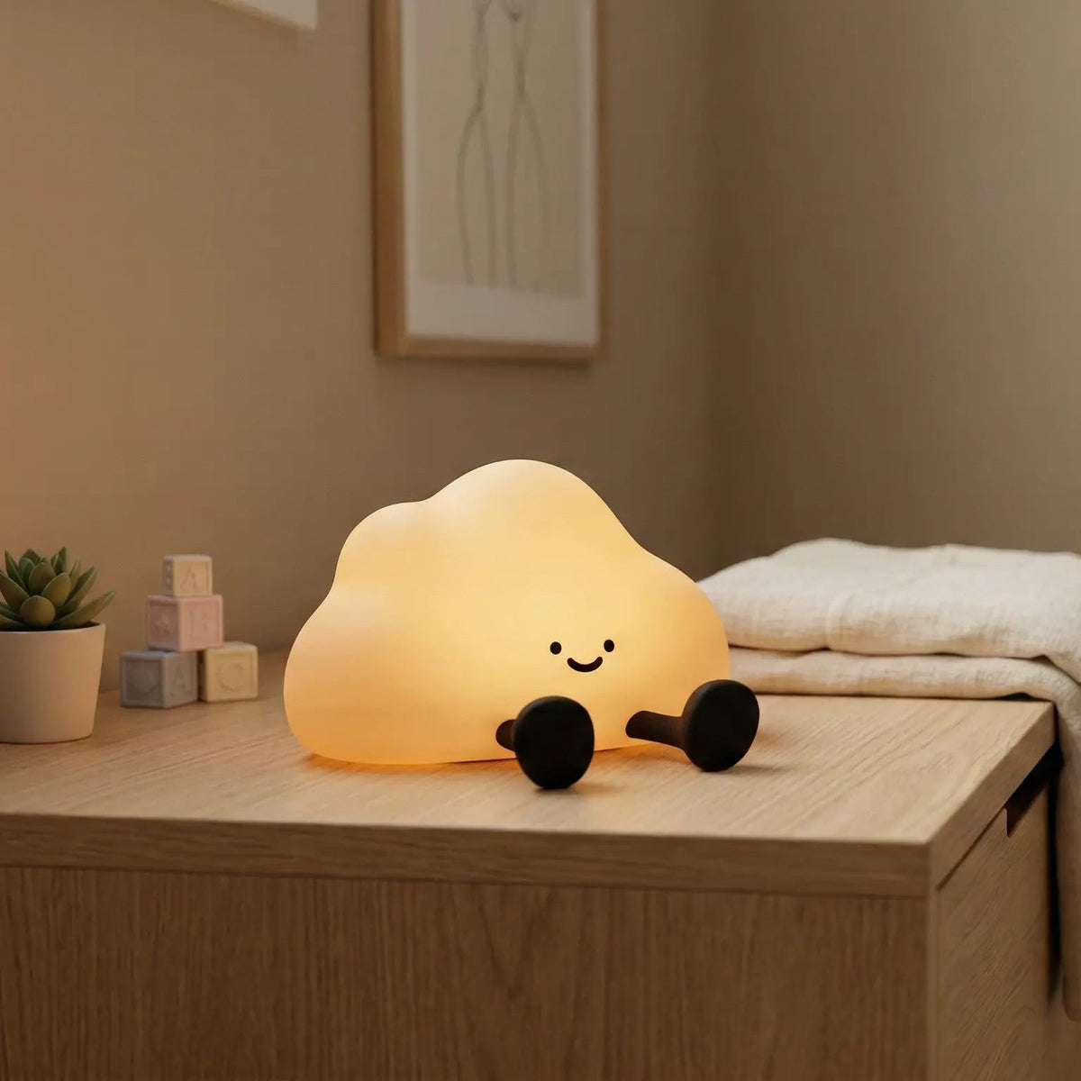 Veilleuse Nuage en Silicone Doux avec Pieds