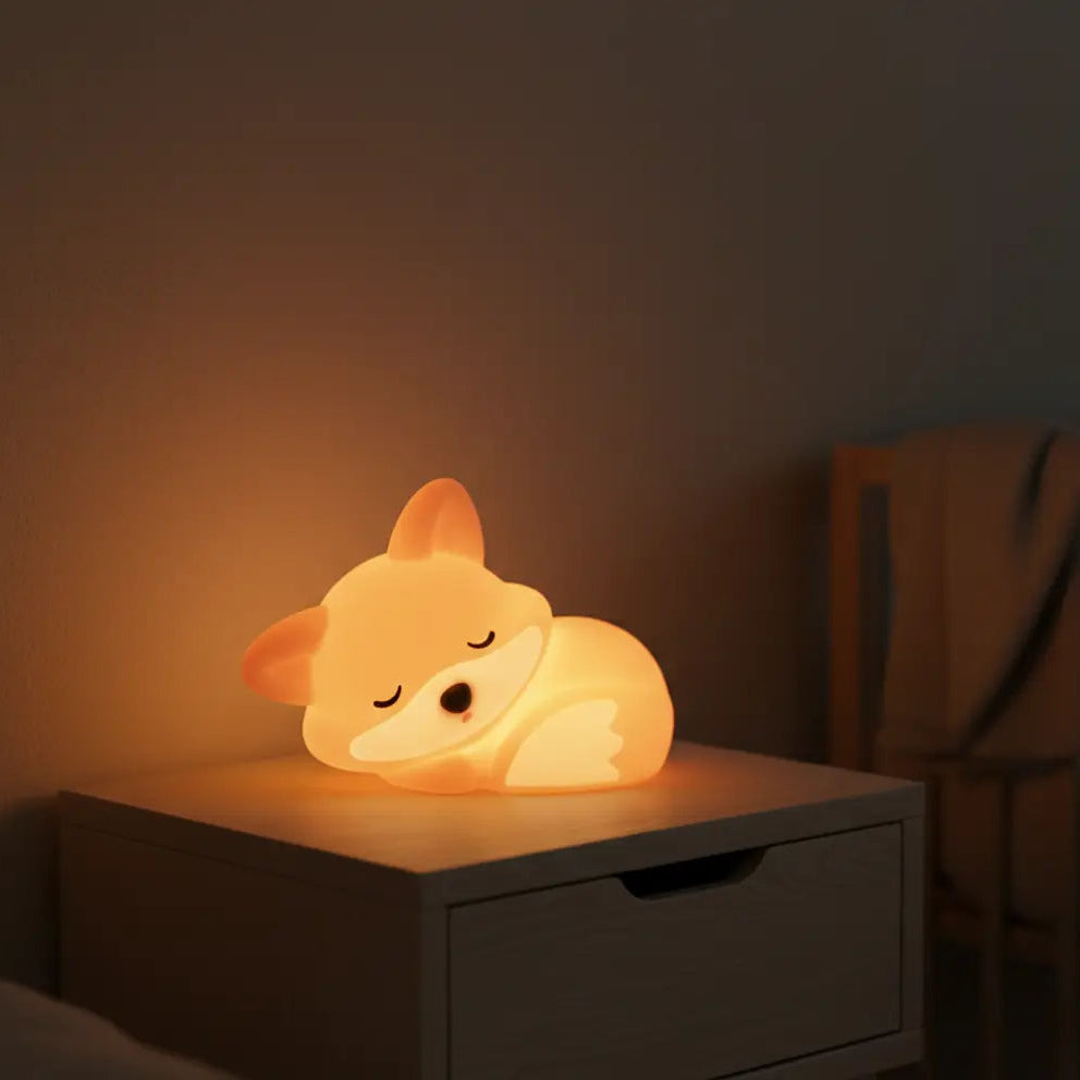 Veilleuse en Forme de Renard qui Dort Tactile