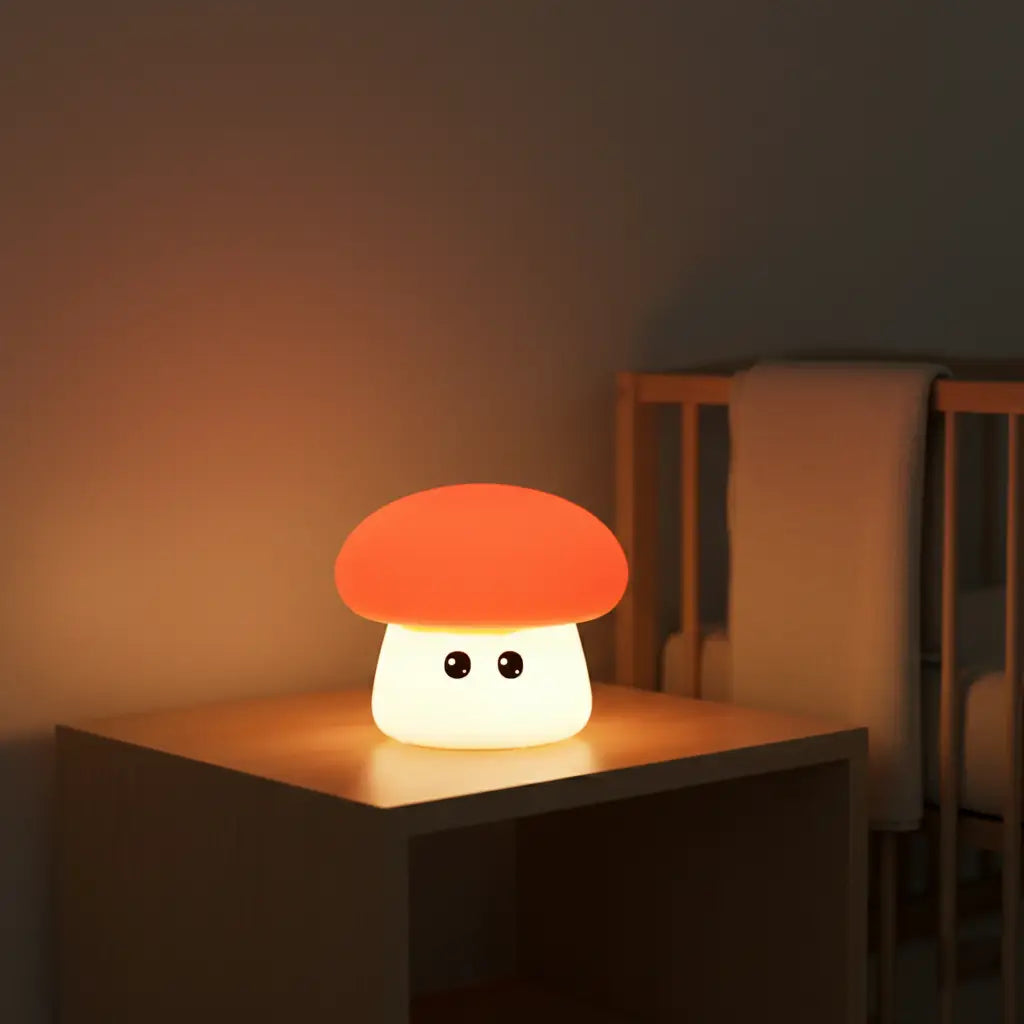 Champignon Veilleuse En Silicone Tactile