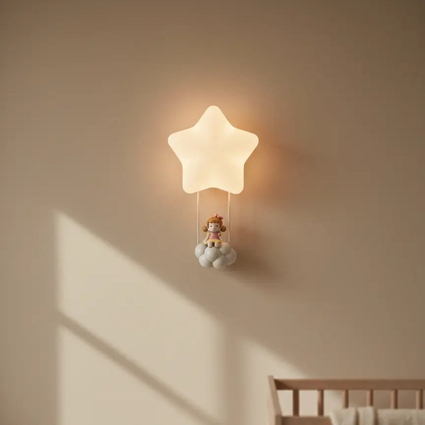 Veilleuse Applique Murale Étoile avec Animaux Mignon