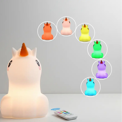 Veilleuse Licorne Capteur Tactile Avec Télécommande En Silicone