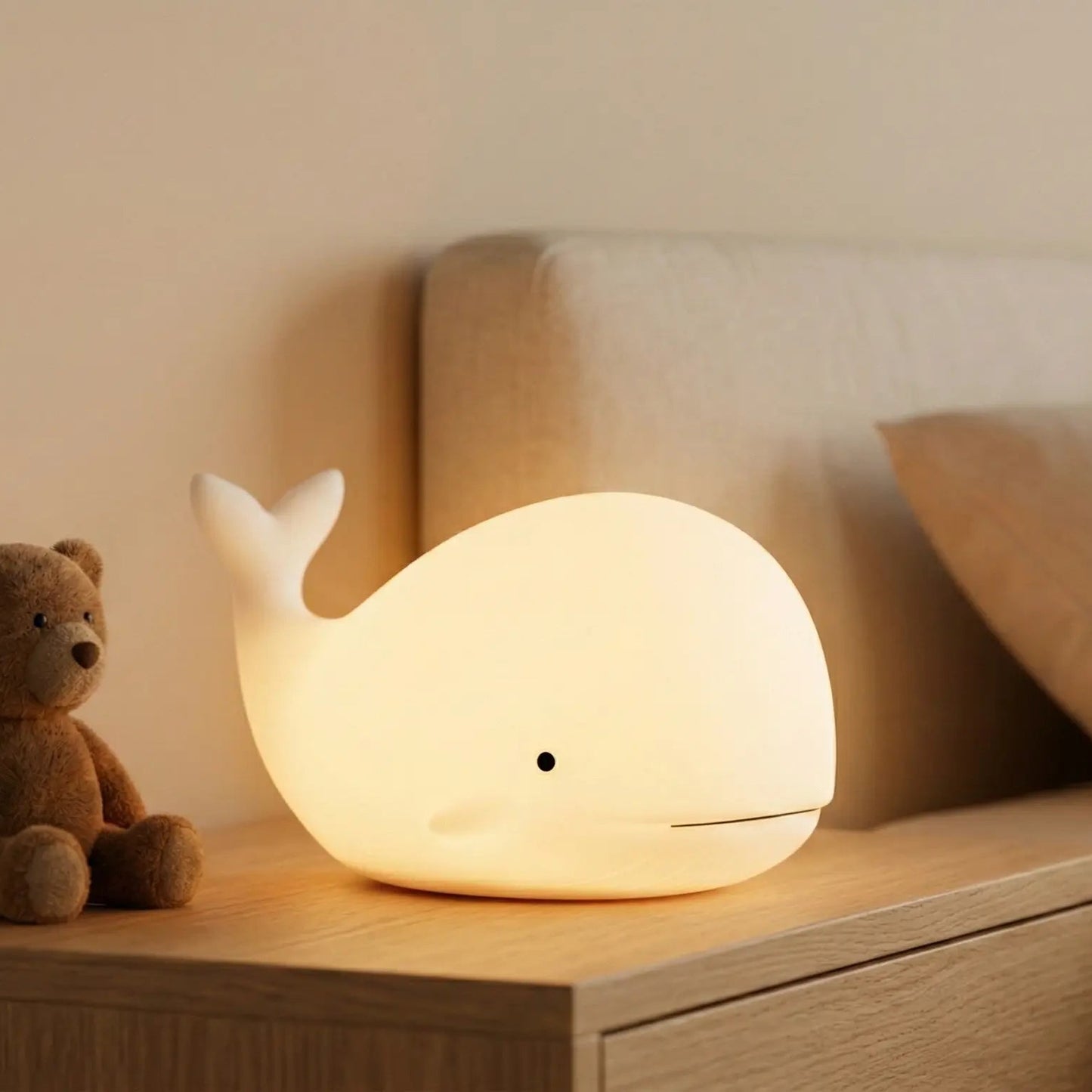 Veilleuse Baleine en Silicone avec Capteur Tactile