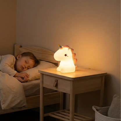 Veilleuse Licorne Mignonne en Silicone Souple et Tactile