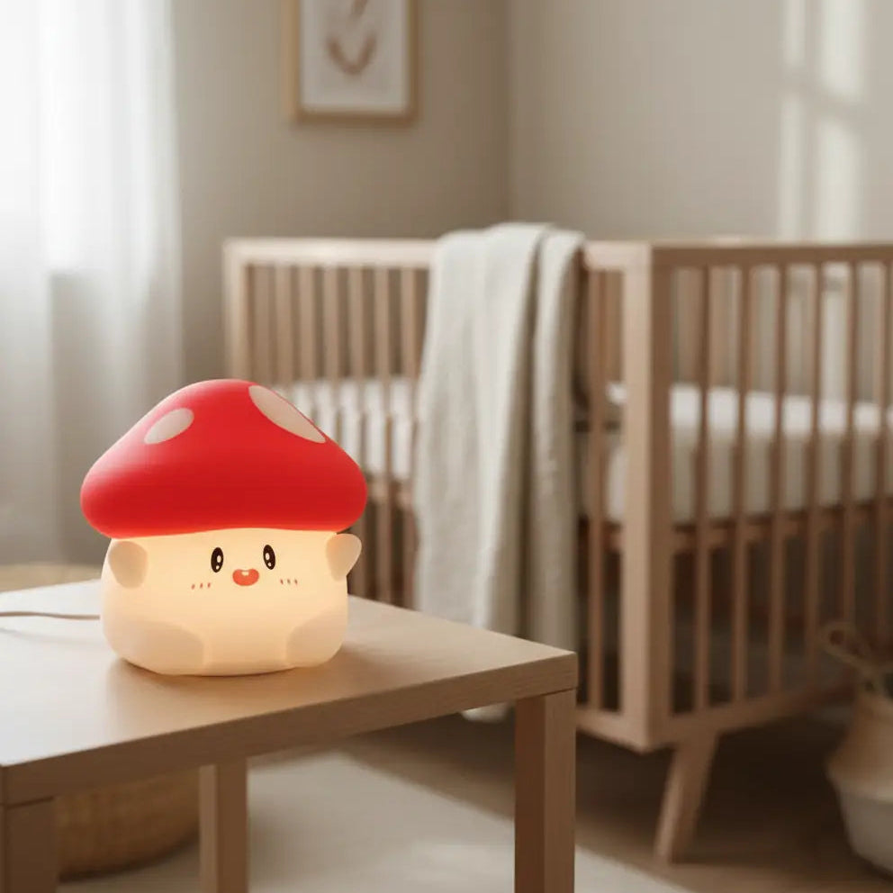 Champignon Veilleuse en Silicone Doux avec Minuterie