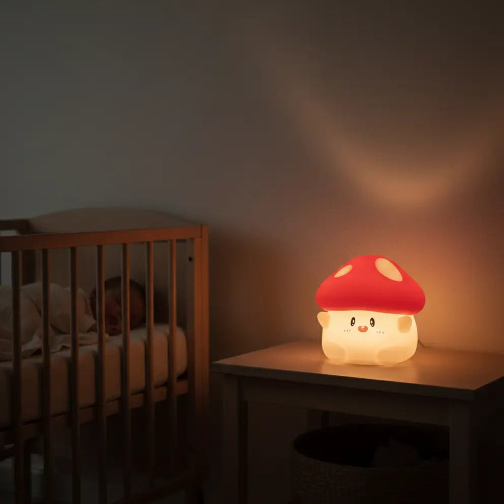 Champignon Veilleuse en Silicone Doux avec Minuterie