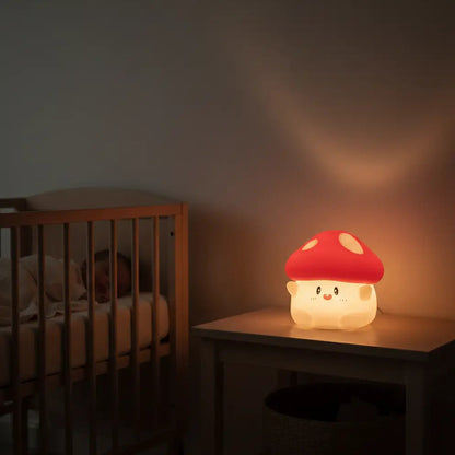 Champignon Veilleuse en Silicone Doux avec Minuterie