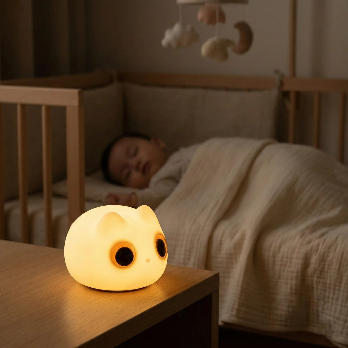 Veilleuse Chat Grand Œil en Silicone