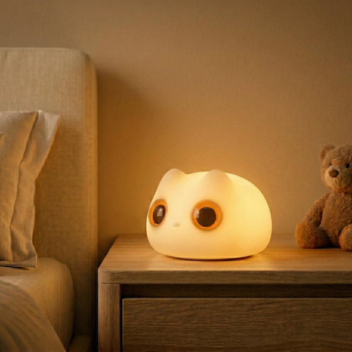 Veilleuse Chat Grand Œil en Silicone