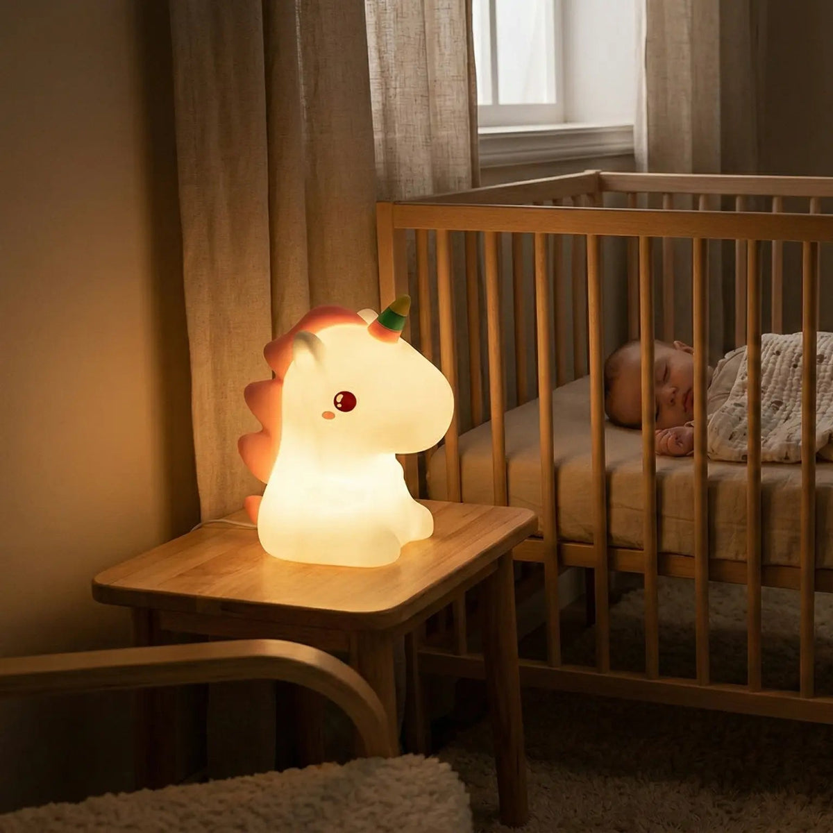 Veilleuse Licorne Mignonne en Silicone Souple et Tactile