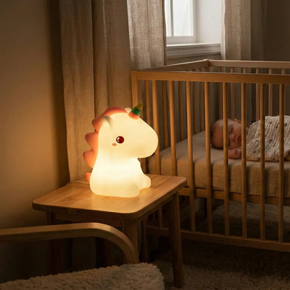 Veilleuse Licorne Mignonne en Silicone Souple et Tactile
