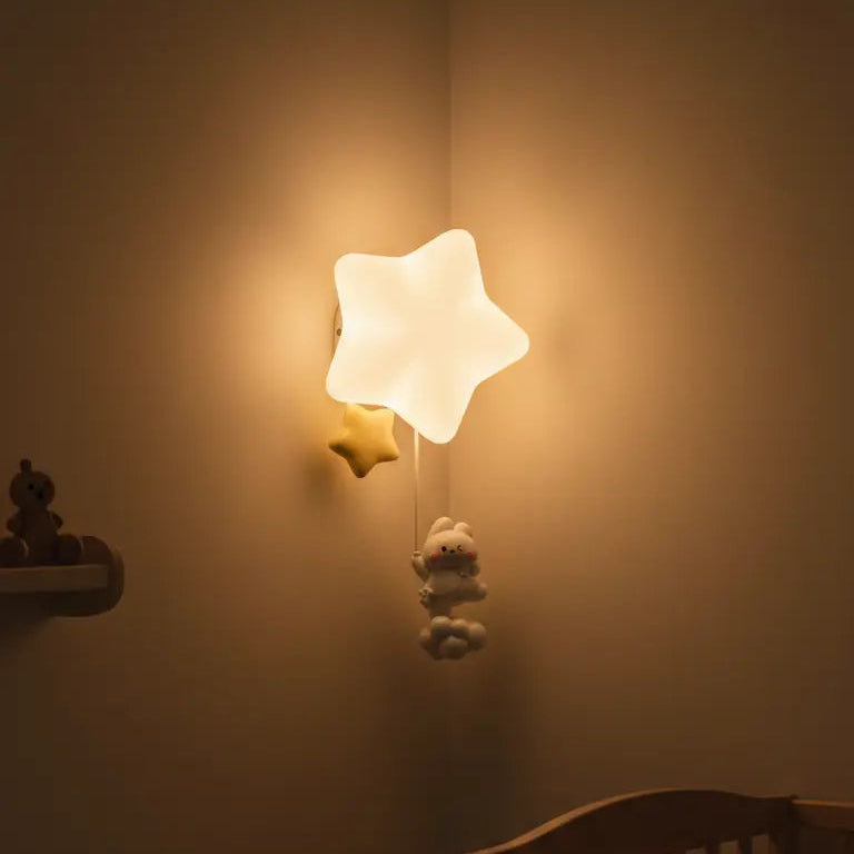 Veilleuse Applique Murale Étoile avec Animaux Mignon
