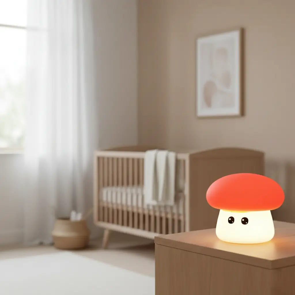 Champignon Veilleuse En Silicone Tactile