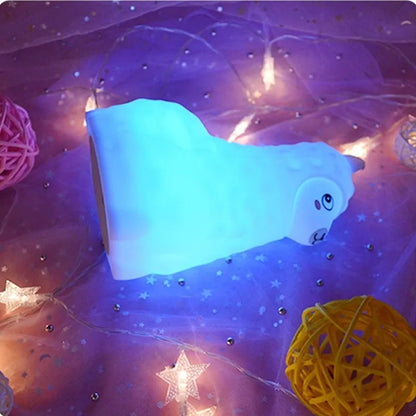 Veilleuse Alpaga Silicone Tactile Avec Télécommande Minuterie