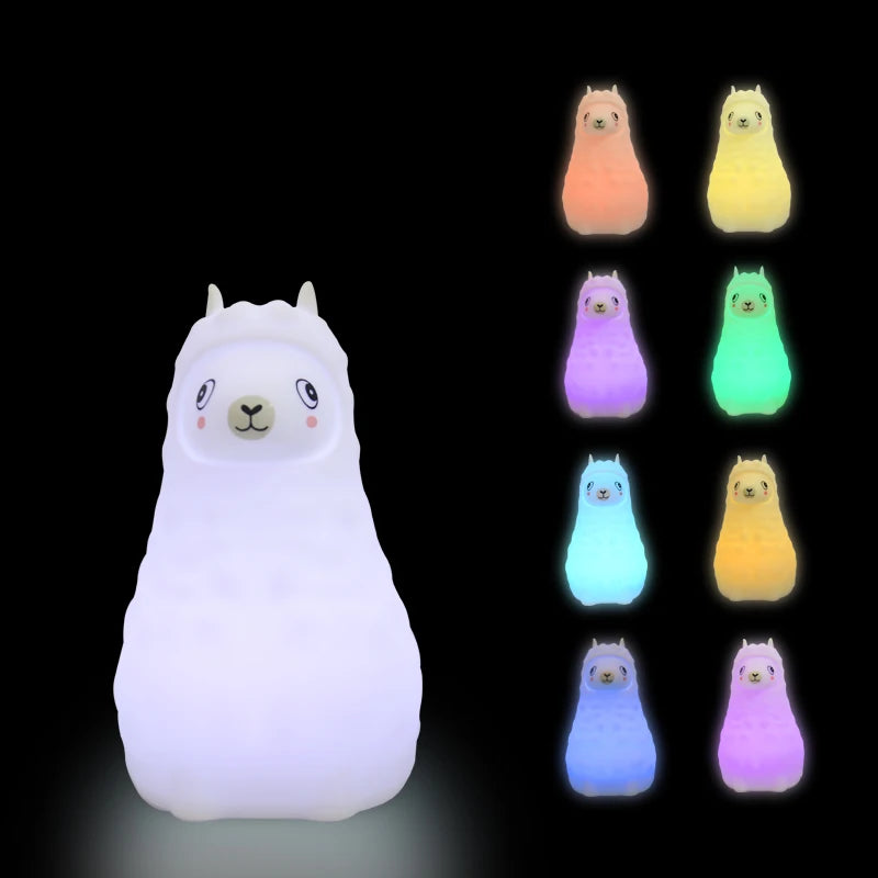 Veilleuse Alpaga Silicone Tactile Avec Télécommande Minuterie