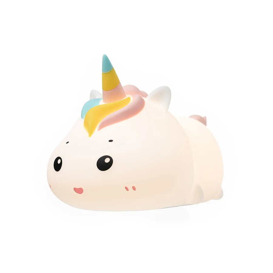 Veilleuse Licorne Allongée en Silicone Doux
