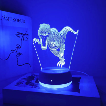 Veilleuse Dinosaure 3D Acrylique Tactile USB