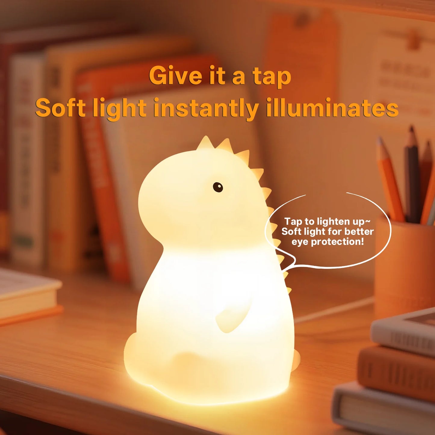 Veilleuse Dinosaure en Silicone RGB Rechargeable USB