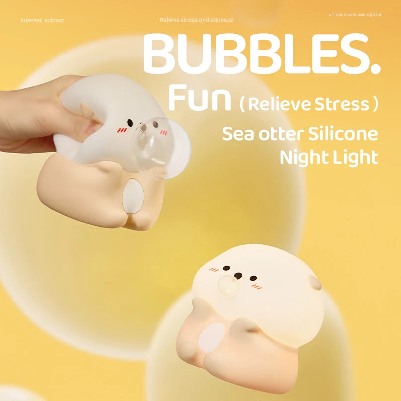 Loutre Veilleuse Tactile en Silicone