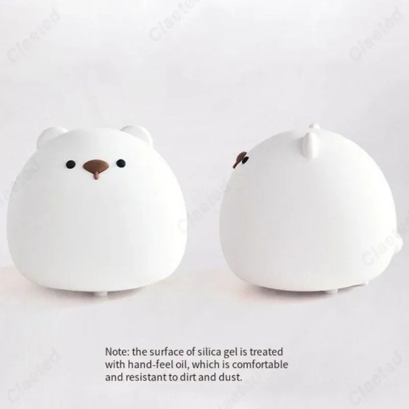 Veilleuse Ours LED Tactile en Silicone