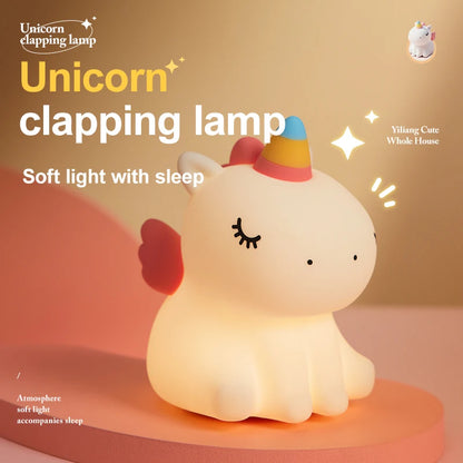Veilleuse Licorne Rêveuse en Silicone et Tactile