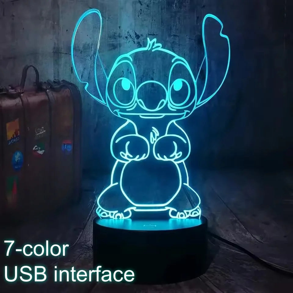 Veilleuse LED 3D Stitch avec Télécommande