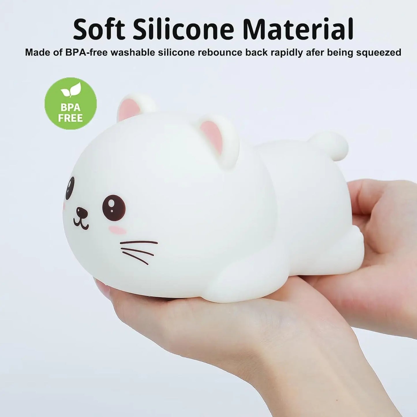 Veilleuse Chat Tactile en Silicone avec Télécommande