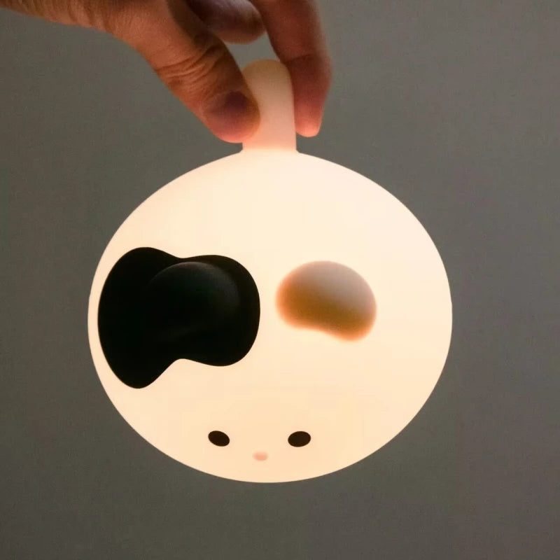 Veilleuse Chat Rond en Silicone Avec Minuteur