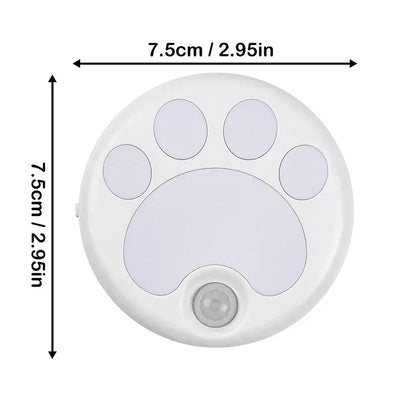 Veilleuse Patte de Chat Détecteur de Mouvement USB Rechargeable