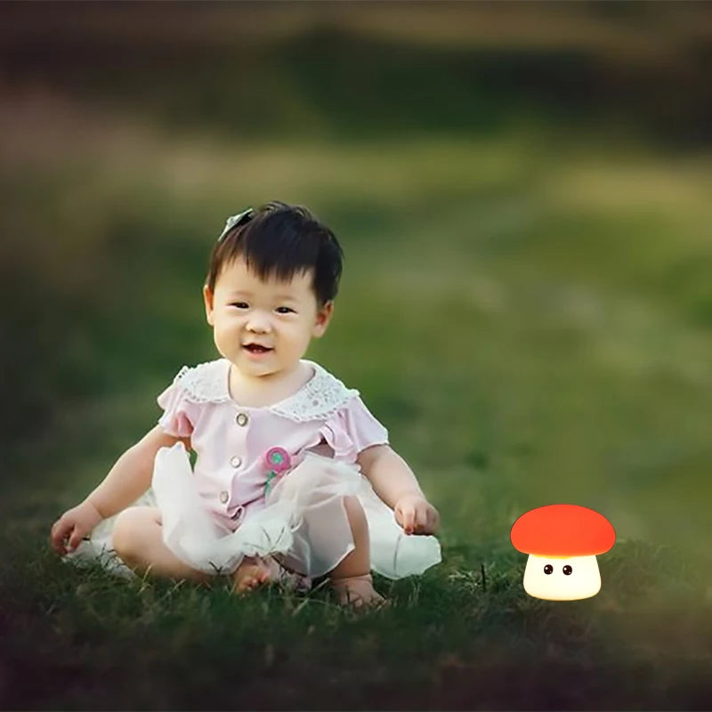 Champignon Veilleuse En Silicone Tactile