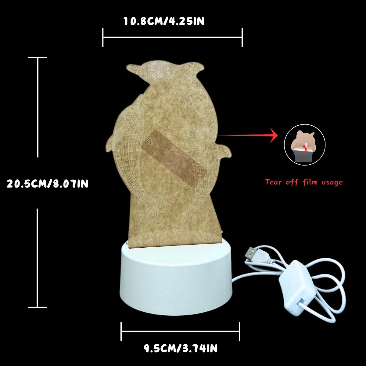 Veilleuse 3D Dauphins