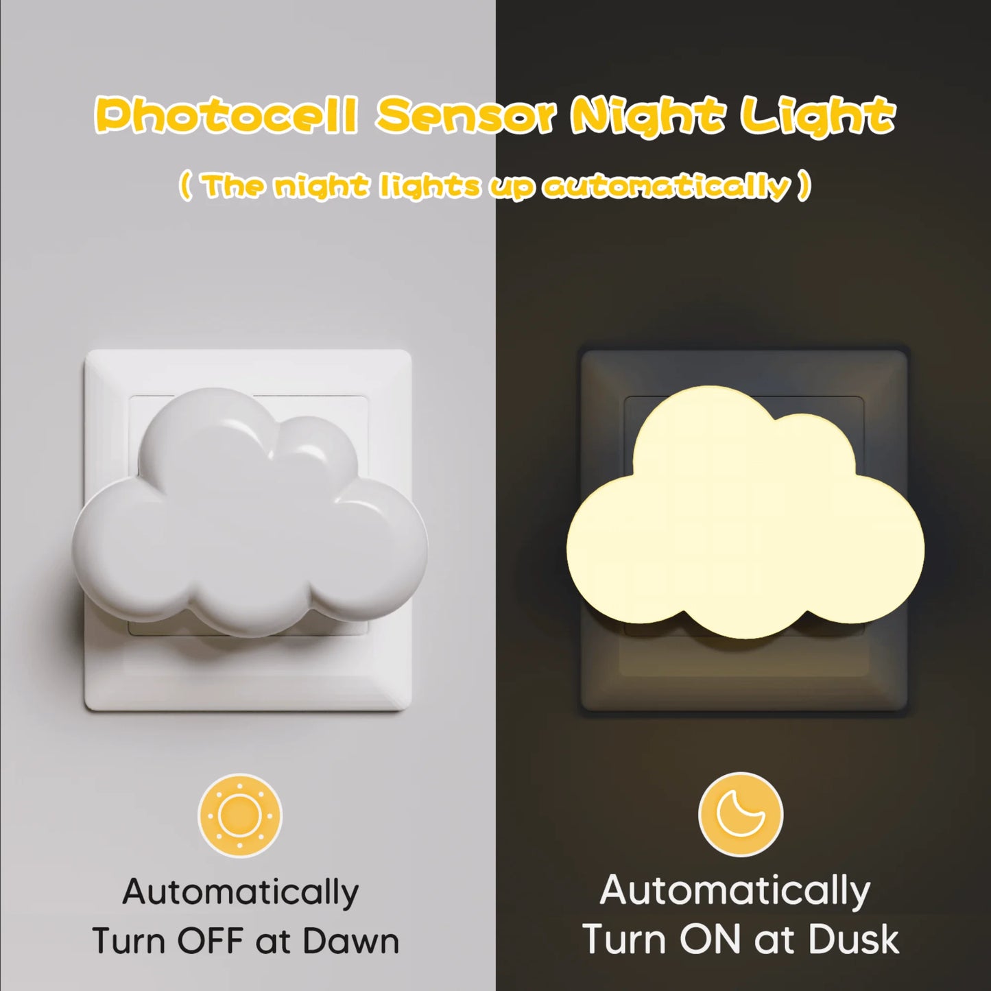 Veilleuse Nuage avec Capteur de Lumière LED