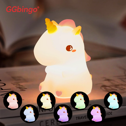 Veilleuse Licorne Mignonne en Silicone Souple et Tactile