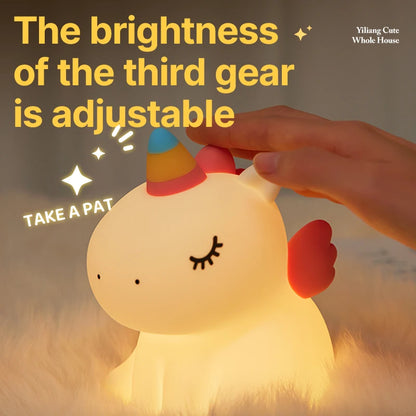 Veilleuse Licorne Rêveuse en Silicone et Tactile