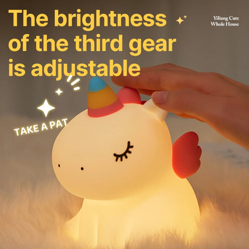 Veilleuse Licorne Rêveuse en Silicone et Tactile