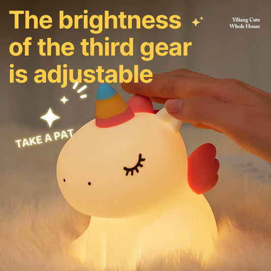 Veilleuse Licorne Rêveuse en Silicone et Tactile