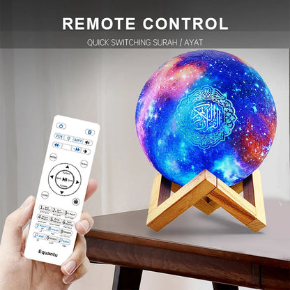 Veilleuse Lune Coran Azan Bluetooth Sans Fil Projection Galaxie Télécommande