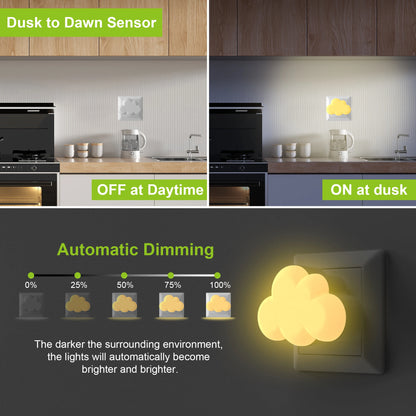 Veilleuse Nuage avec Capteur de Lumière LED