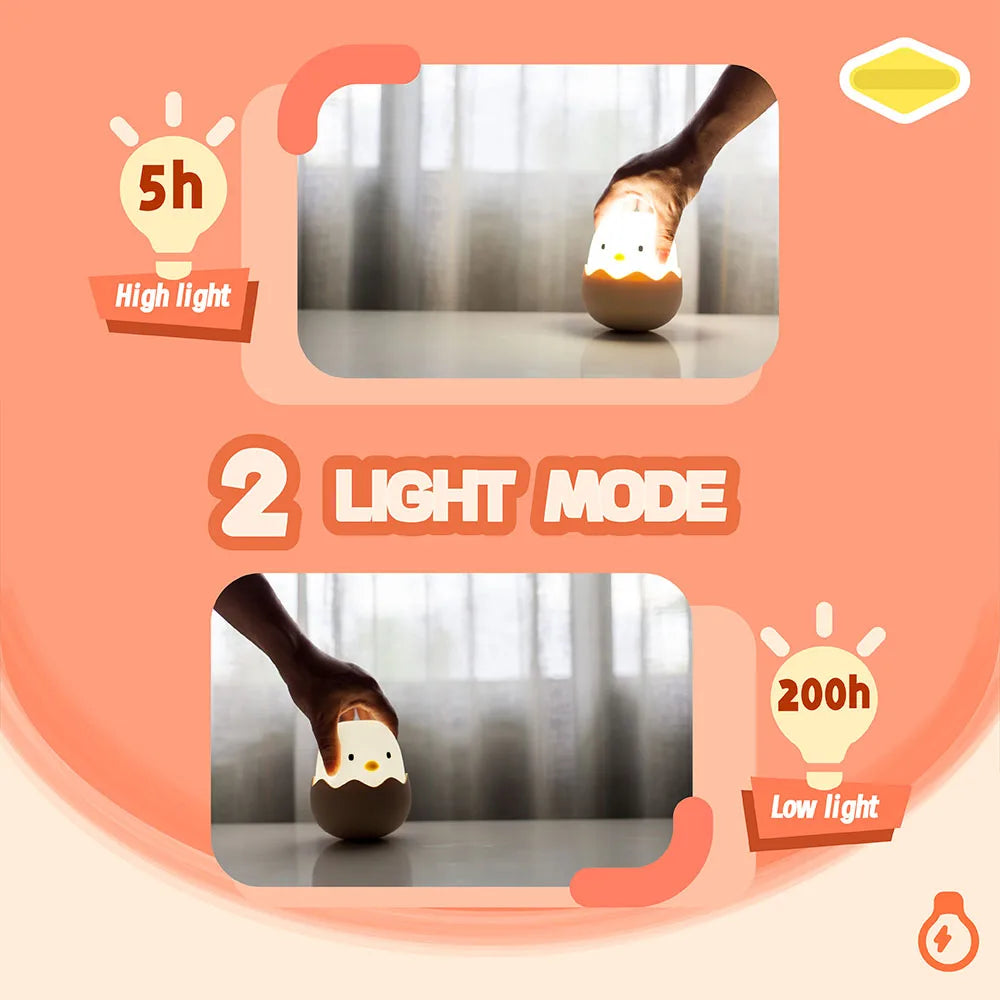 Veilleuse Poussin Coquille en Silicone