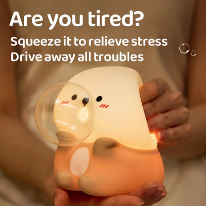 Loutre Veilleuse Tactile en Silicone