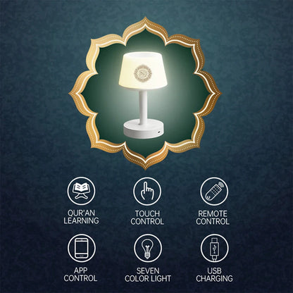 Veilleuse Azan Coranique Haut Parleur Bluetooth Sans Fil Contrôle Tactile et App