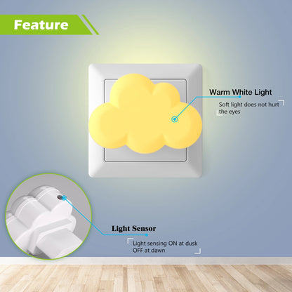 Veilleuse Nuage avec Capteur de Lumière LED