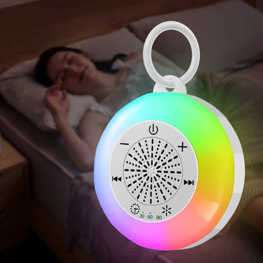 Veilleuse Bruit Blanc avec 22 Sons Apaisants pour Sommeil avec Lumière LED et Minuterie Chronomètre